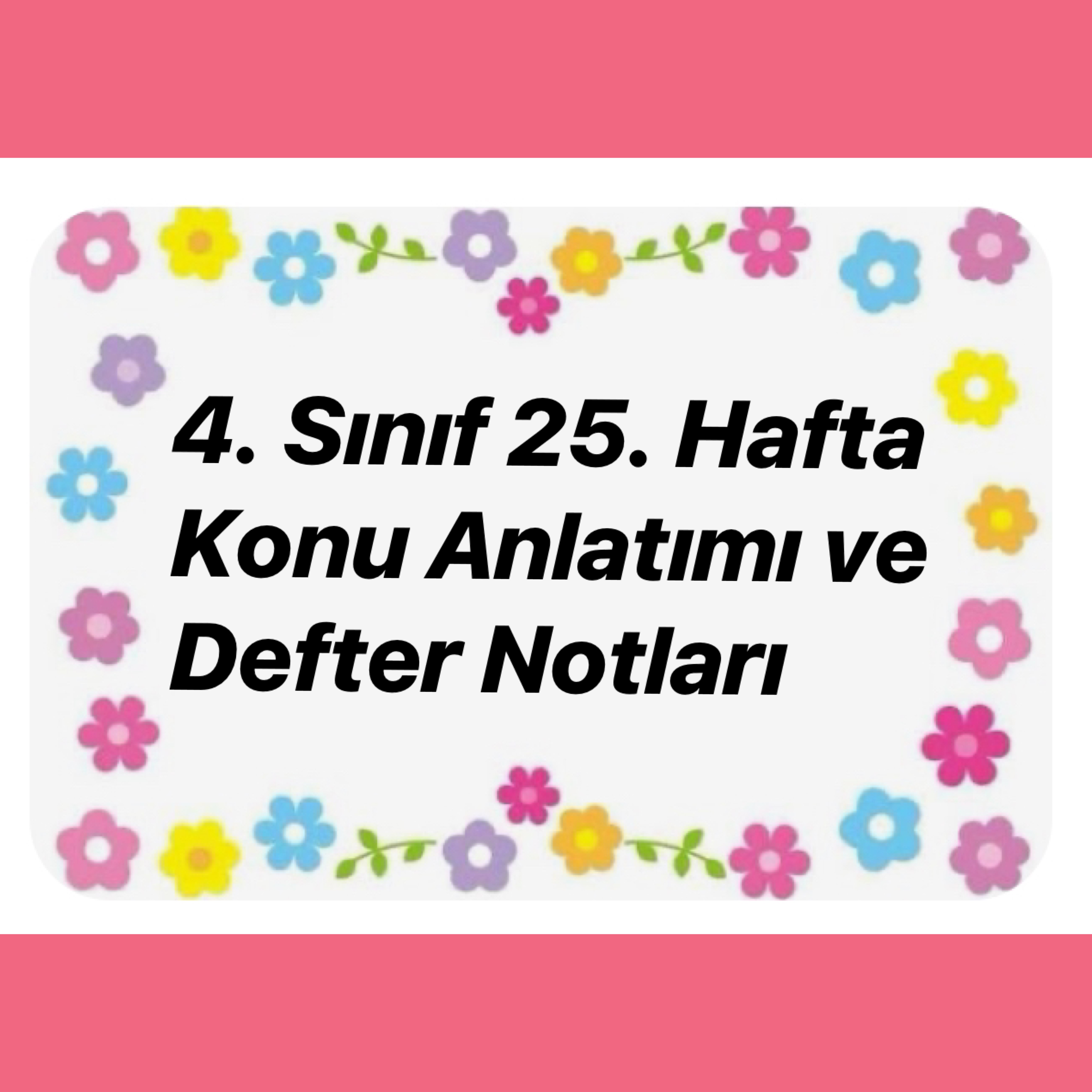 4. Sınıf 25. Hafta