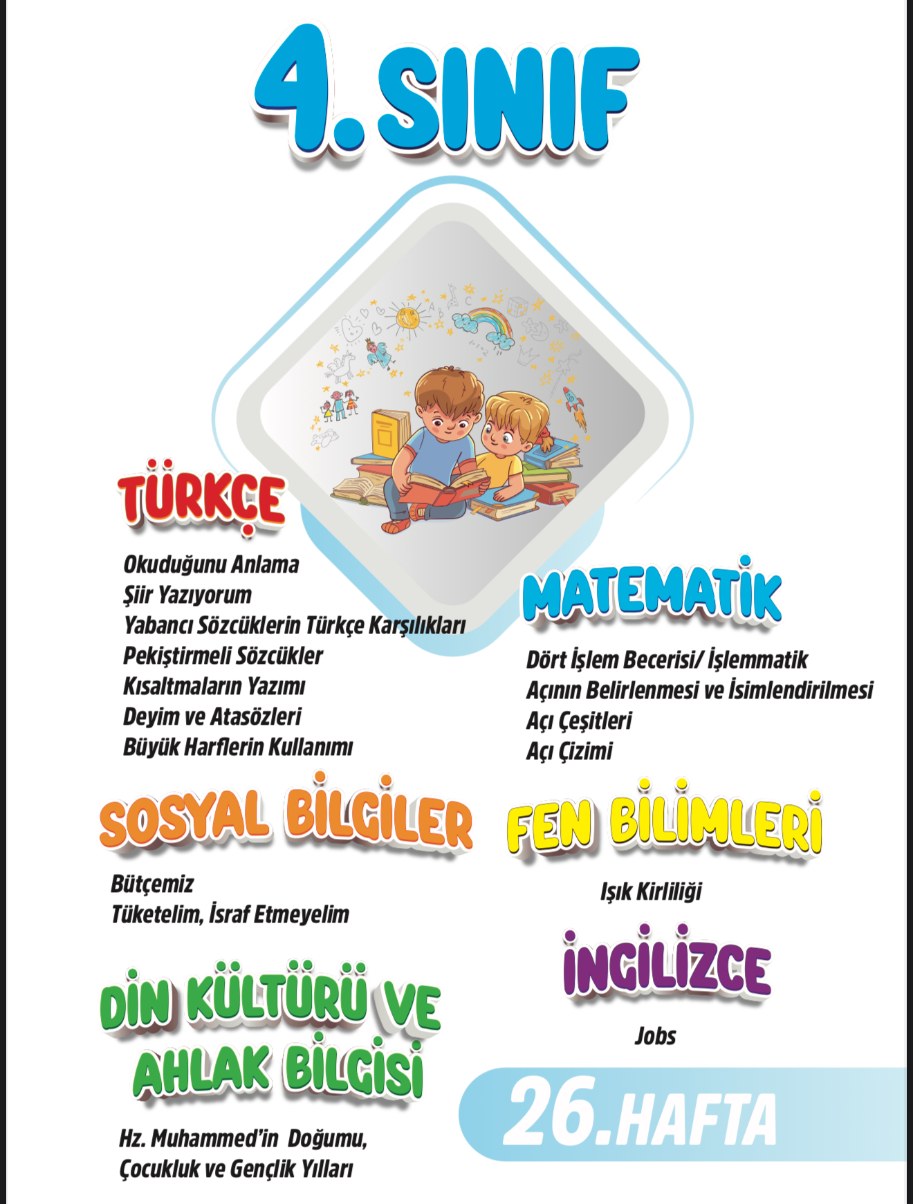 4. Sınıf 26. Hafta Renkli Fasikül