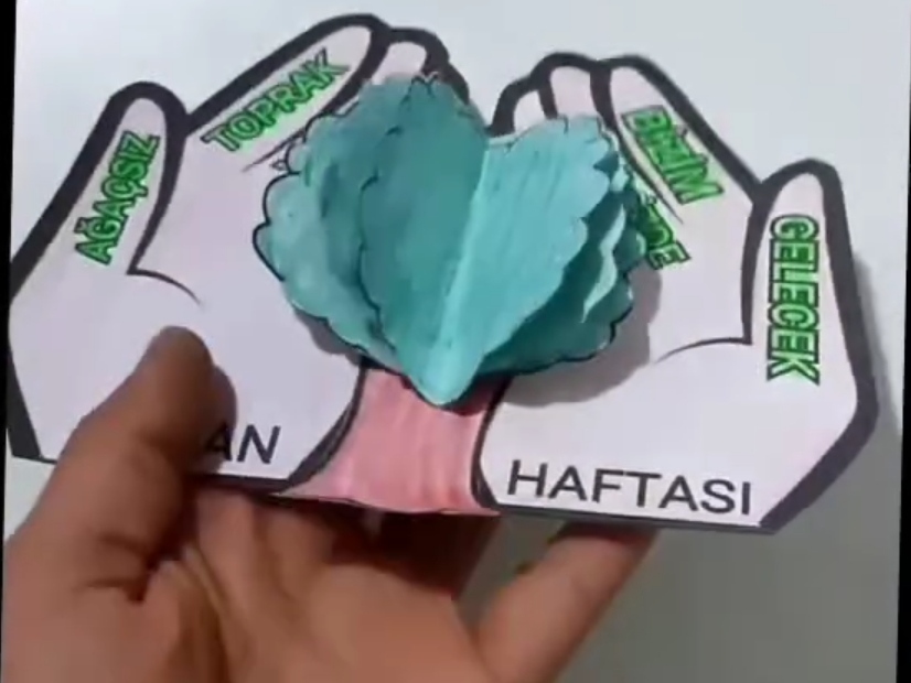 ORMAN HAFTASI 3 BOYUTLU AĞAÇ VE EL 