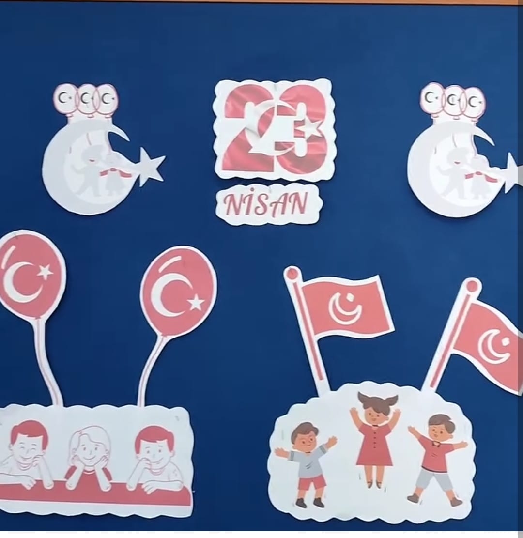 23 NİSAN PANO VE PENCERE SÜSÜ YAZILI