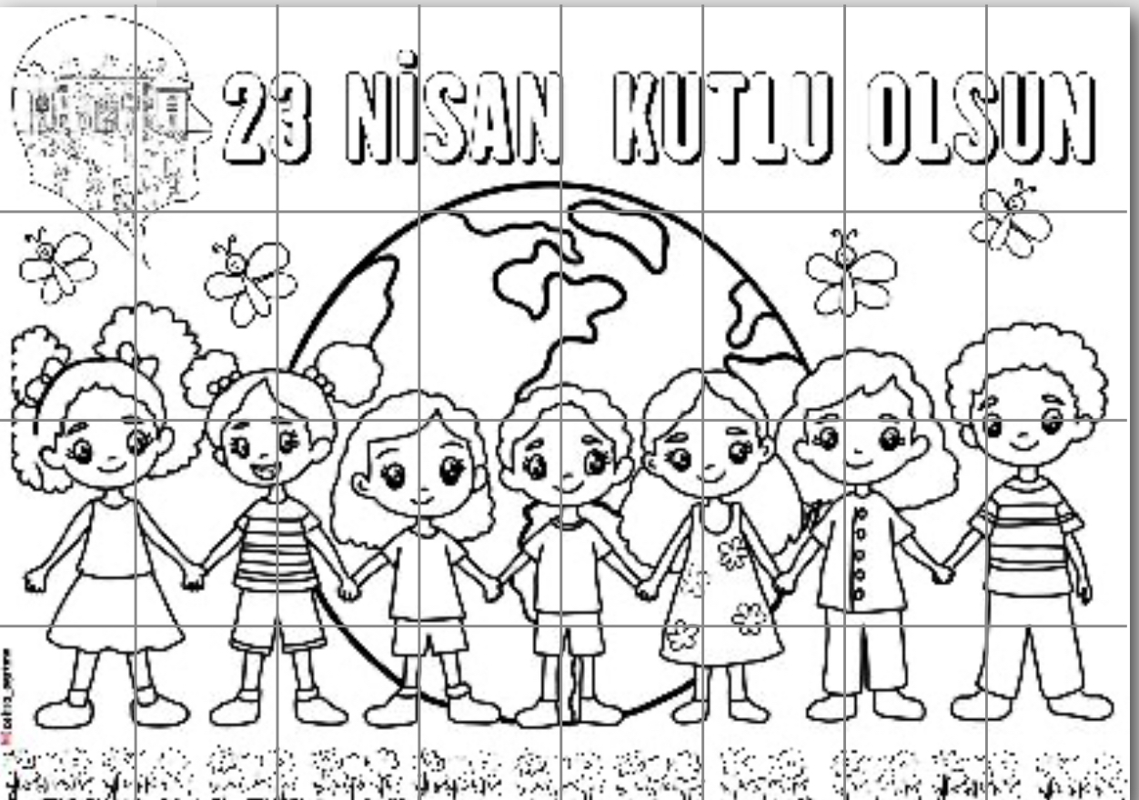 32 A4 RENKSİZ 23 Nisan Panosu