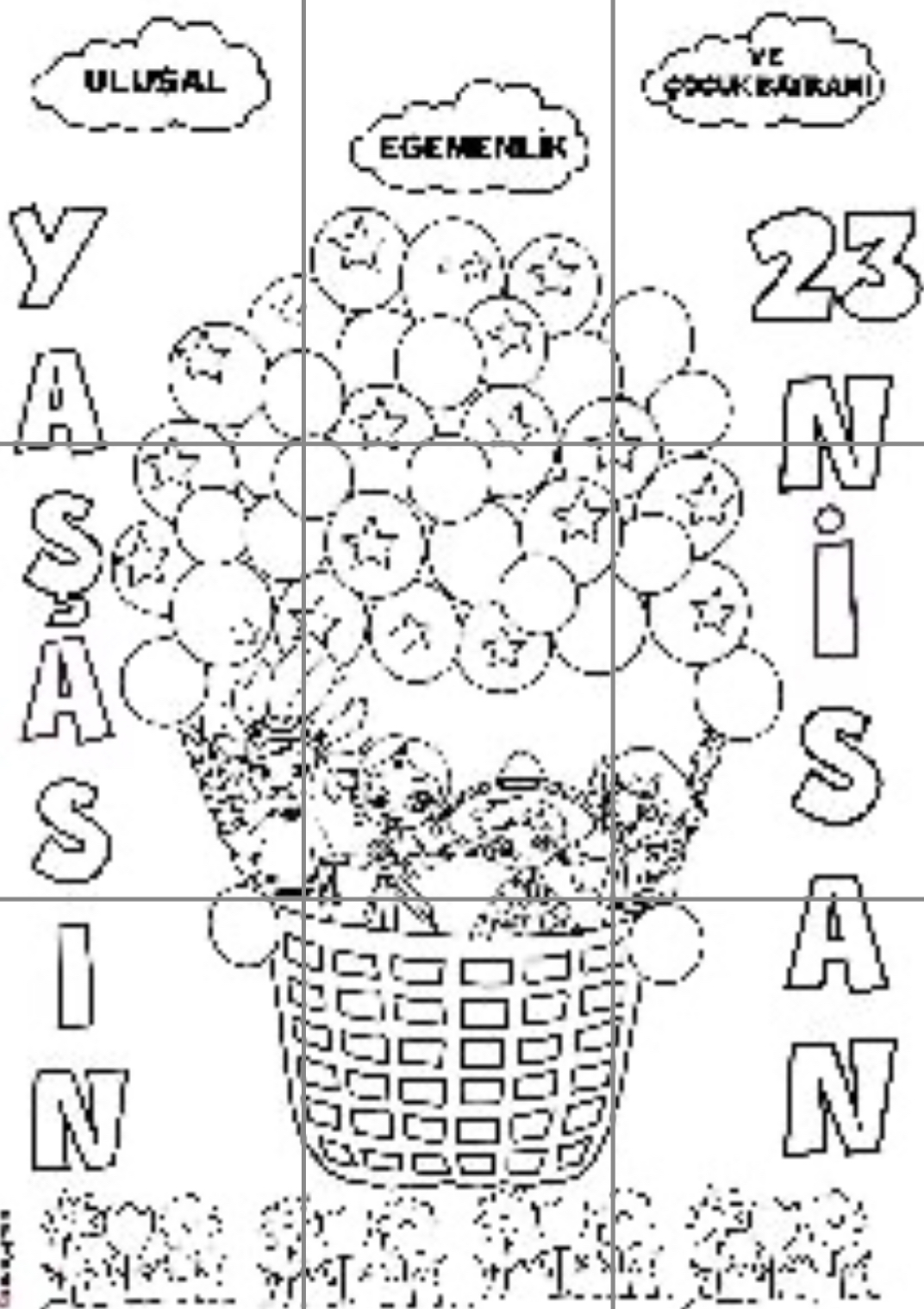 9 A4 Yaşasın 23 Nisan Panosu RENKSİZ