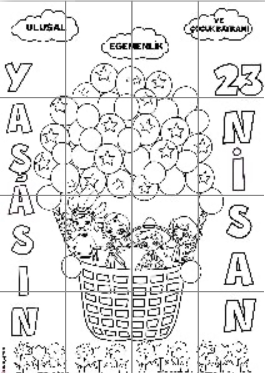 16 A4 Yaşasın 23 Nisan Panosu RENKSİZ