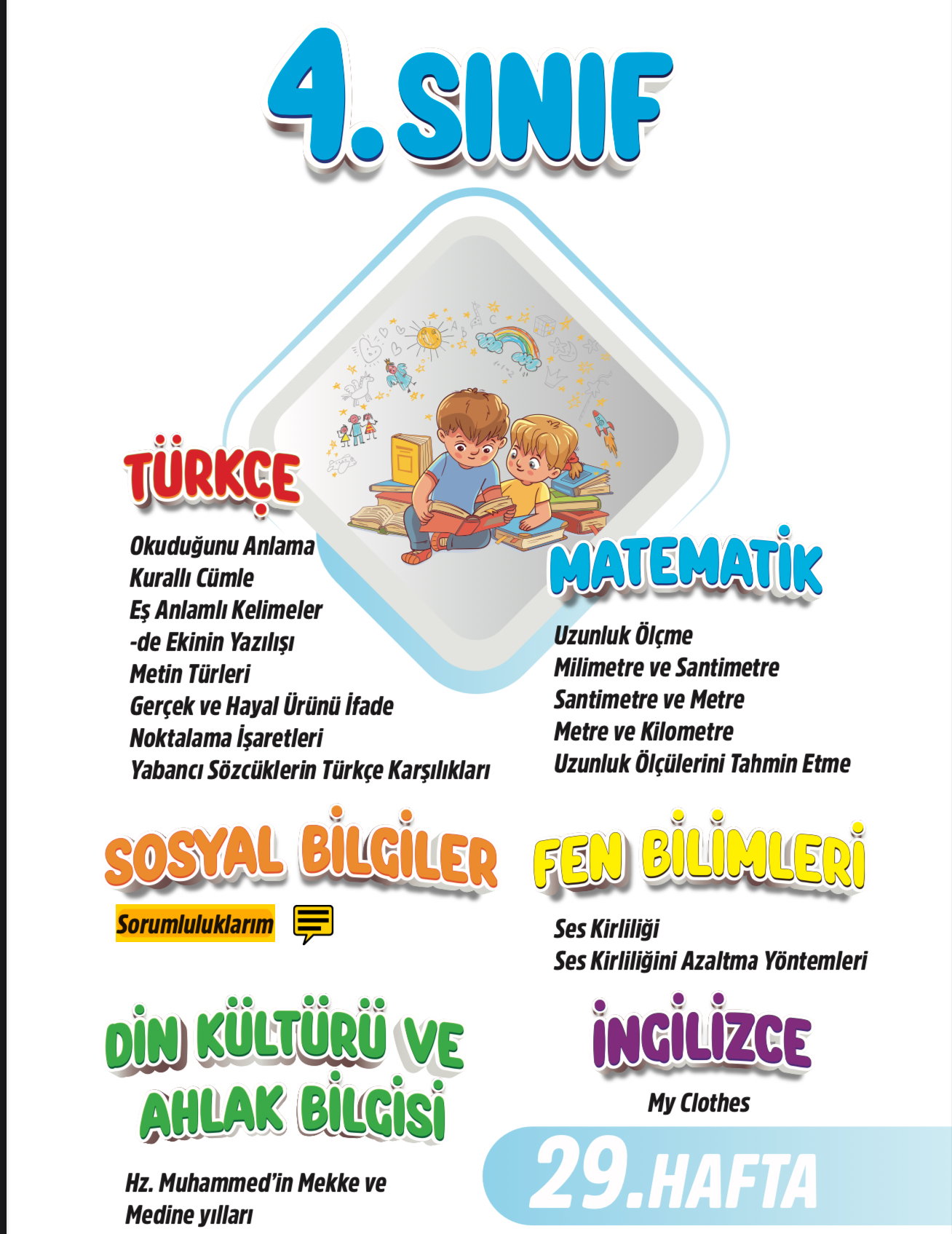4. Sınıf 29. Hafta Renkli Fasikül
