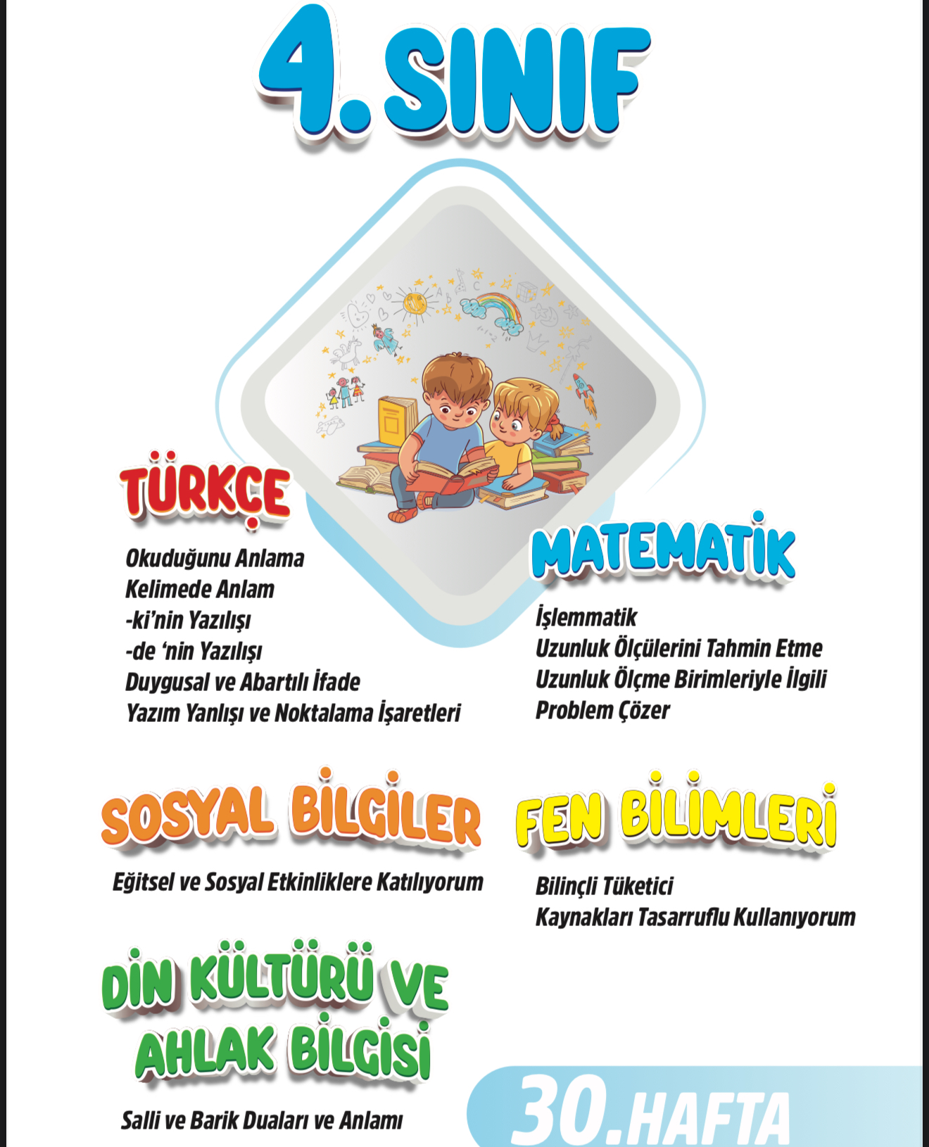 4. Sınıf 30. Hafta Renkli Fasikül