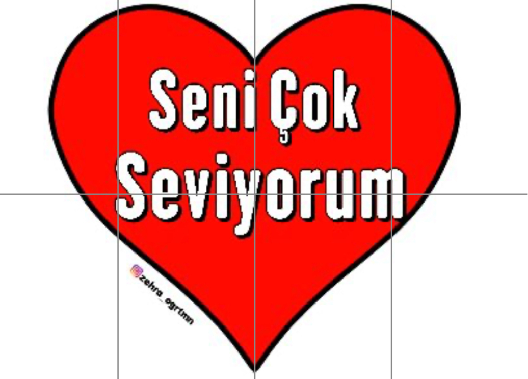 8 A4 Kırmızı Kalp RENKLİ