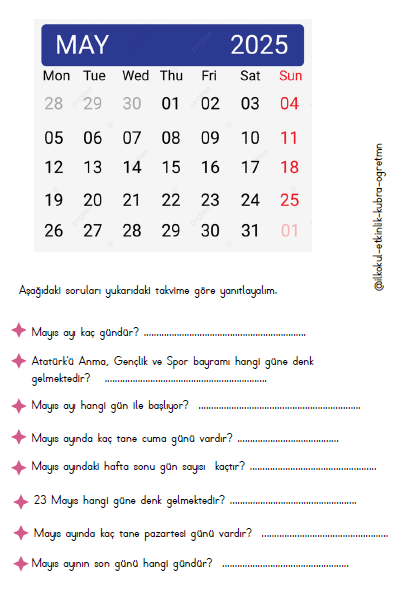 ZAMAN ÖLÇME ÇALIŞMA KAĞIDI