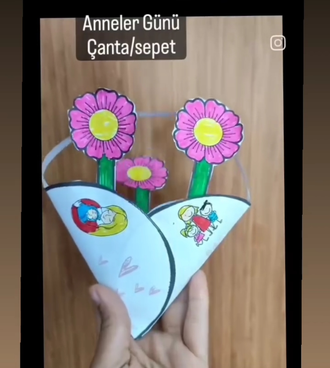 ANNELER GÜNÜ DAİREDEN ÇİÇEK SEPETİ 