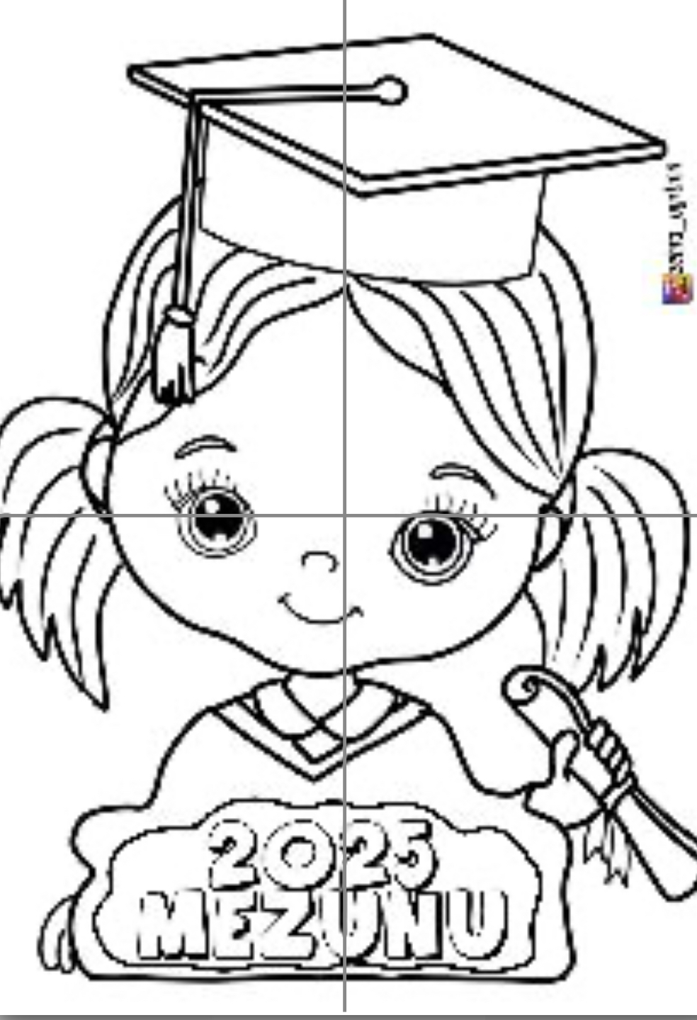 4 A4 Mezun Çocuklar Renksiz 
