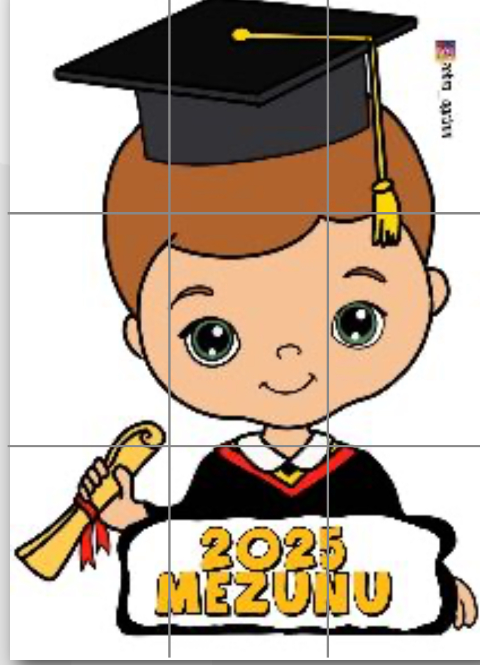 9 a4 Mezun Çocuklar Renkli