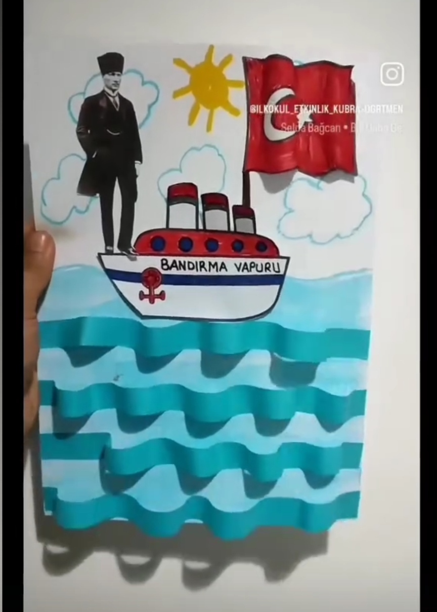 DALGALI DENİZDE BANDIRMA VAPURU 