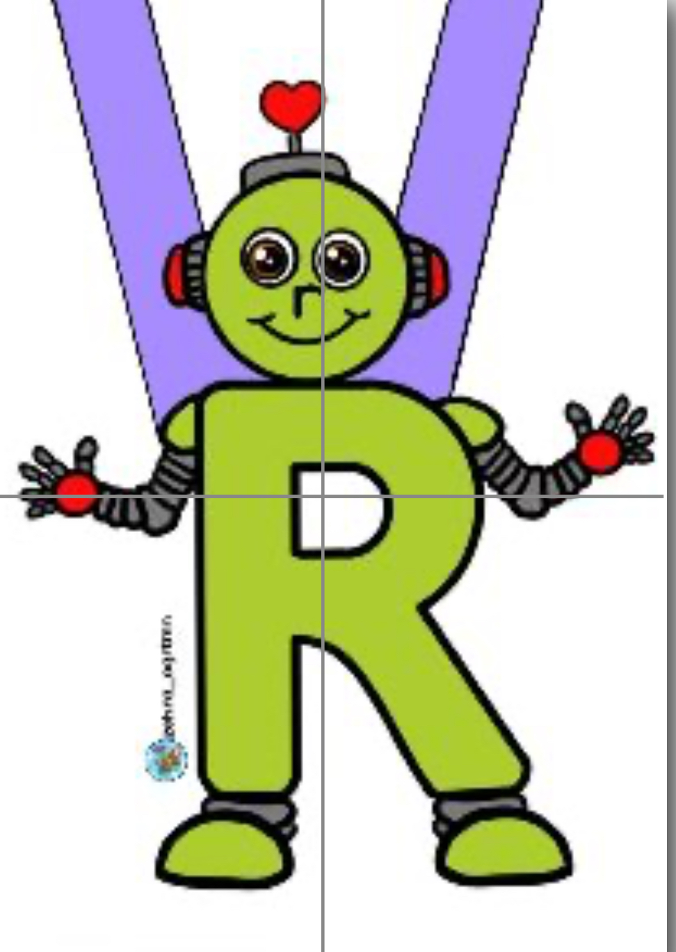 Boyuna Asmalık R Sesi Robot 4 A4 RENKLİ