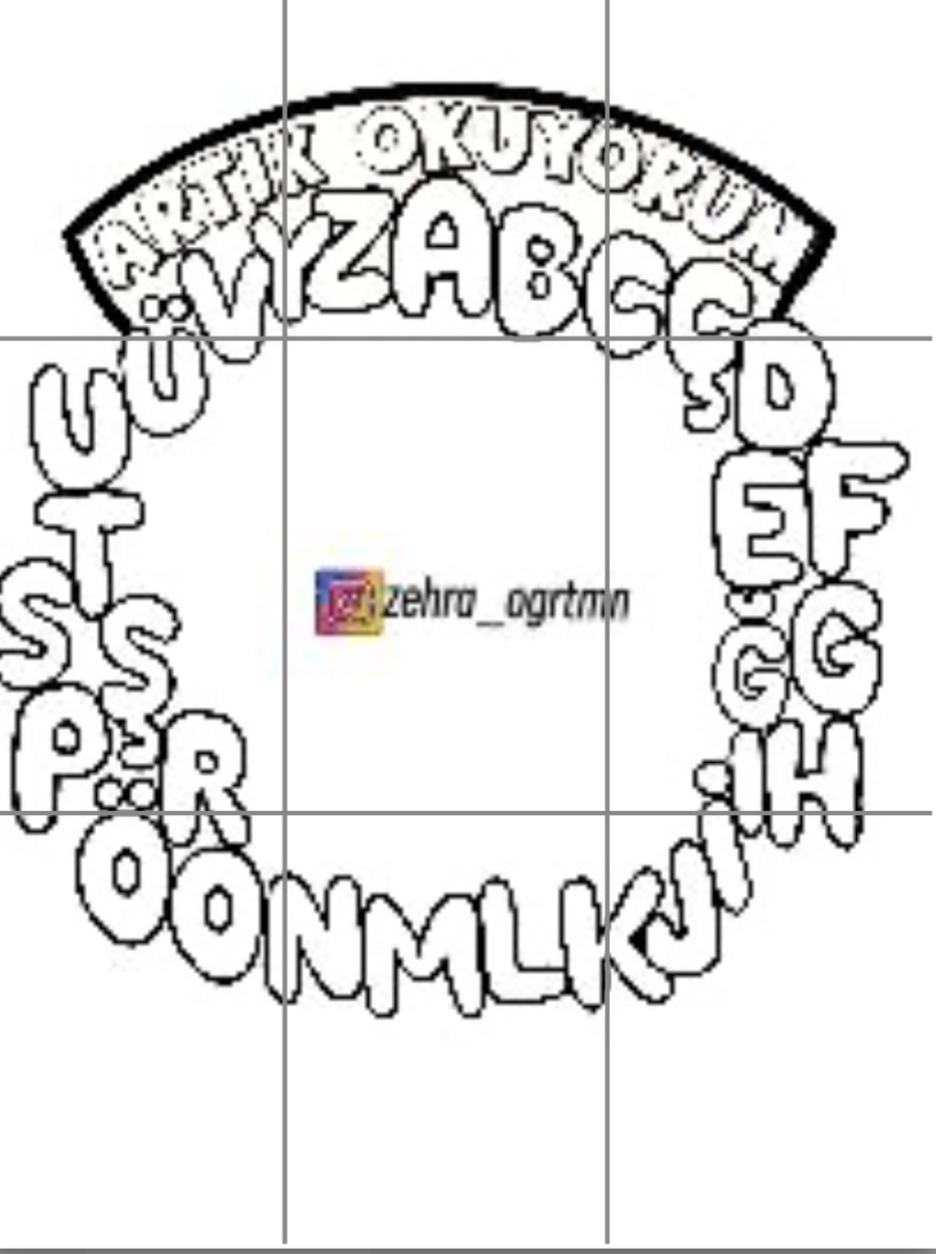 Artık Okuyorum Harfler Çerçevesi 9 A4 RENKSİZ