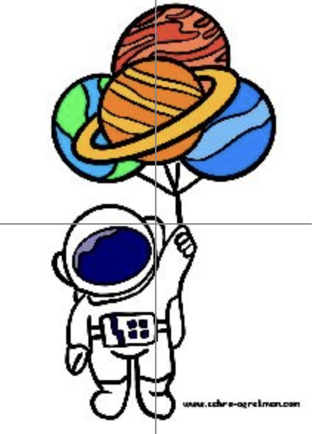 4 A4 Astronotlar ve Roket Görseli RENKLİ