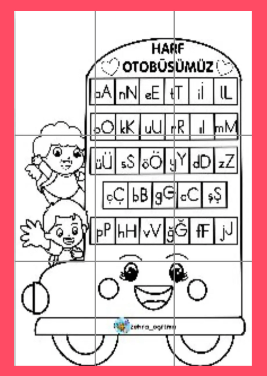 9 A4 Harf Otobüsü RENKSİZ