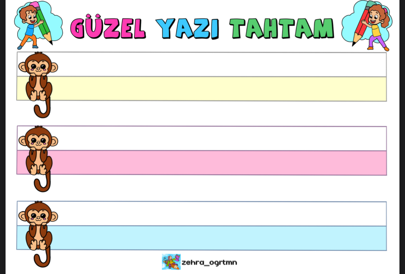 Güzel Yazı Tahtam ve Matematik Yazı Tahtası Şablonu