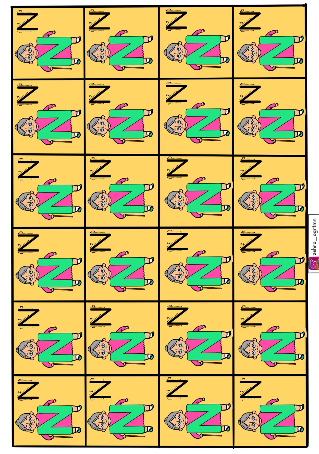 N Sesi Deftere Yapıştırmalık Görseller