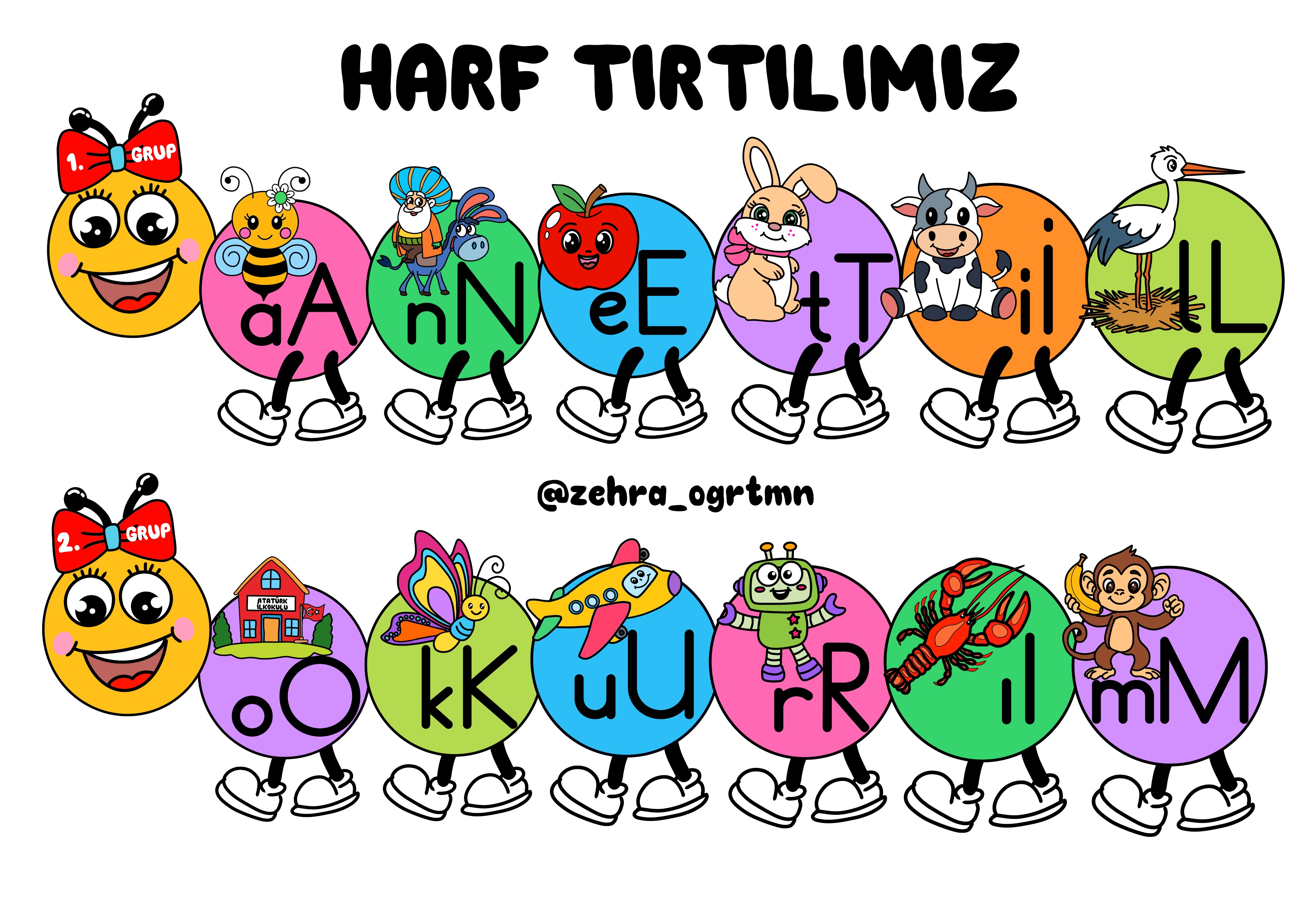 Alfabe Tırtılı RENKLİ