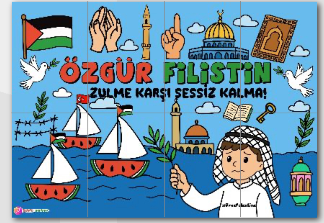 8 A4 Özgür Filistin Panosu RENKLİ