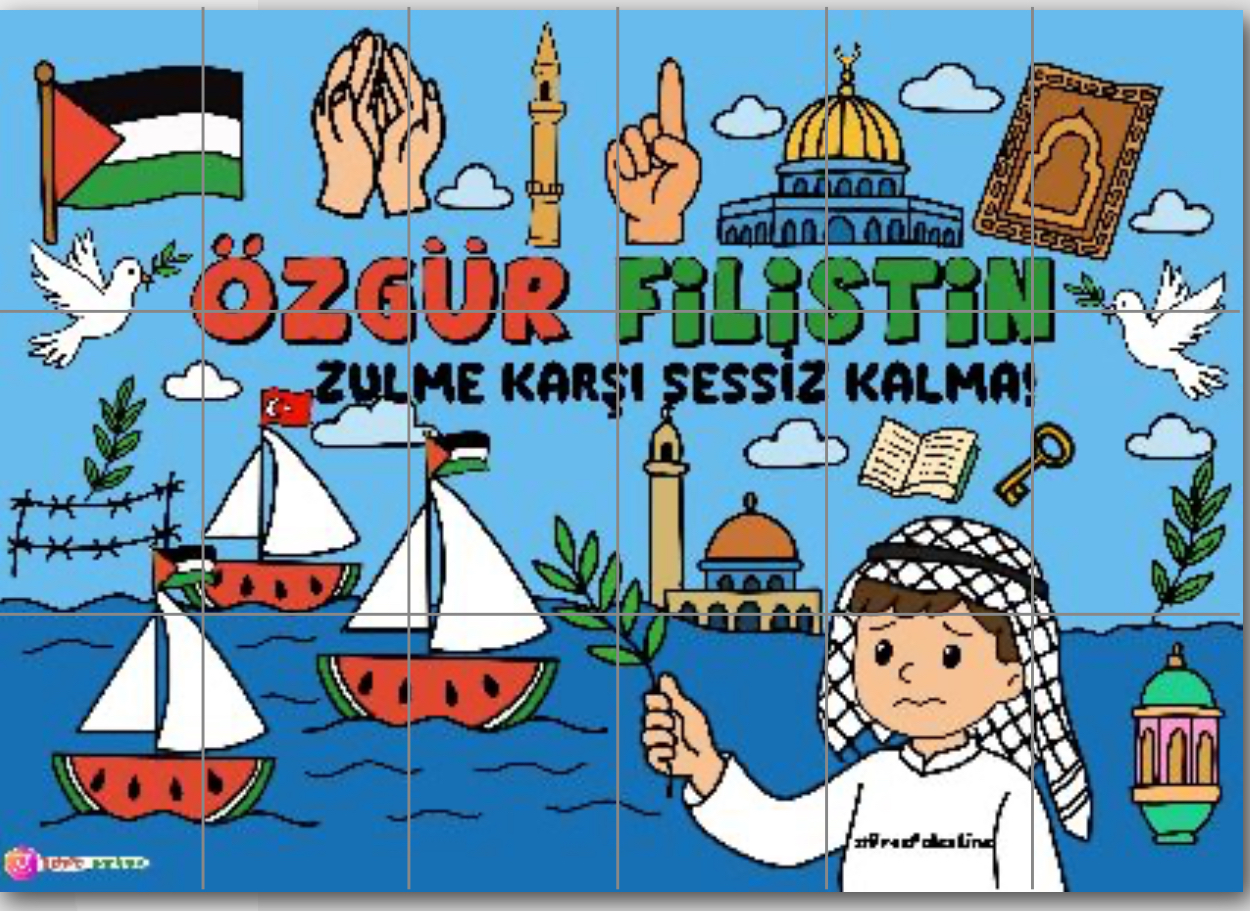 18 A4 Özgür Filistin Panosu RENKLİ