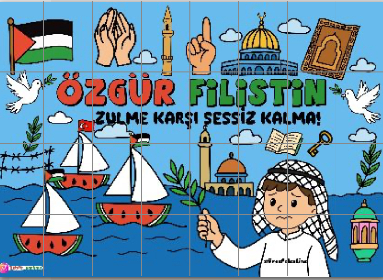 32 A4 Özgür Filistin Panosu RENKLİ