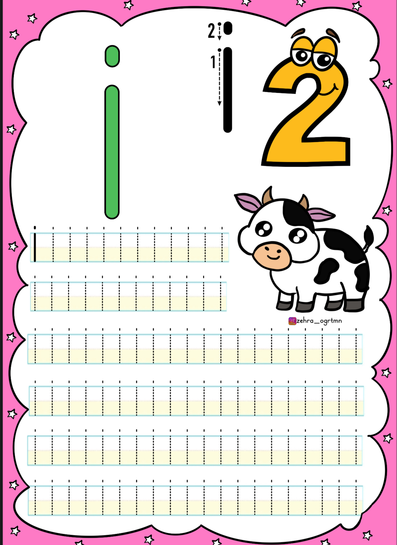 İ Sesi Noktalı Yazma Etkinliği