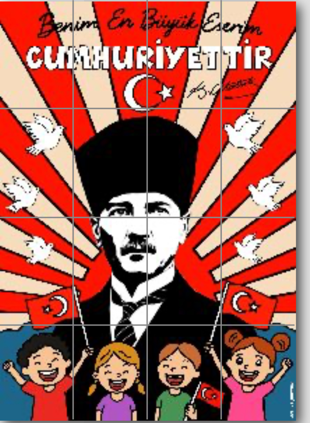RENKLİ 16 A4 Benim En Büyük Eserim Cumhuriyettir