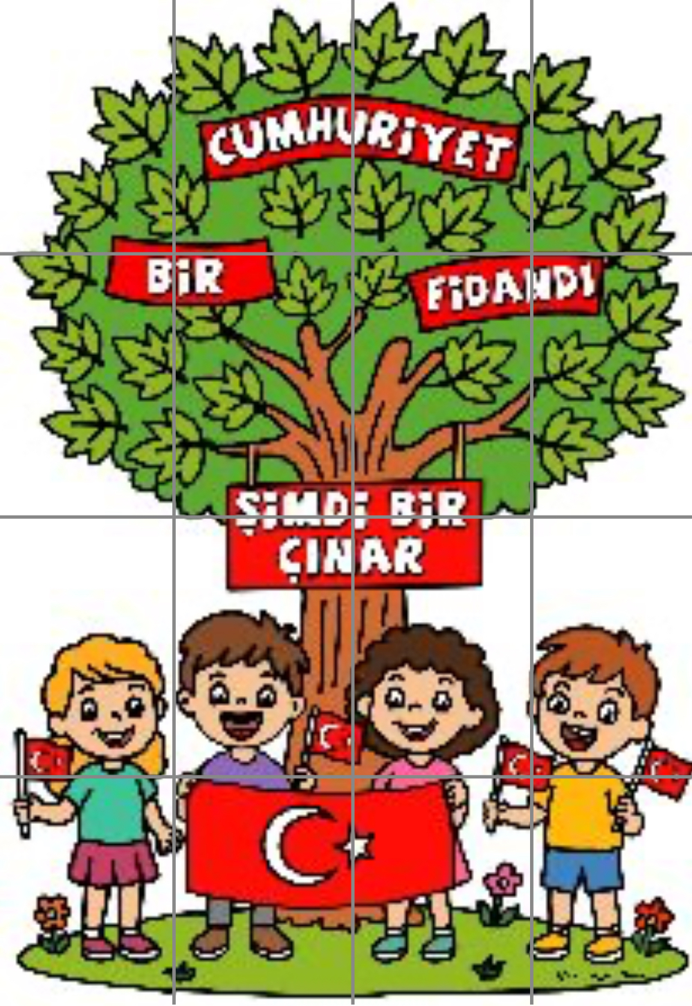 16 A4 Cumhuriyet Ağacı RENKLİ