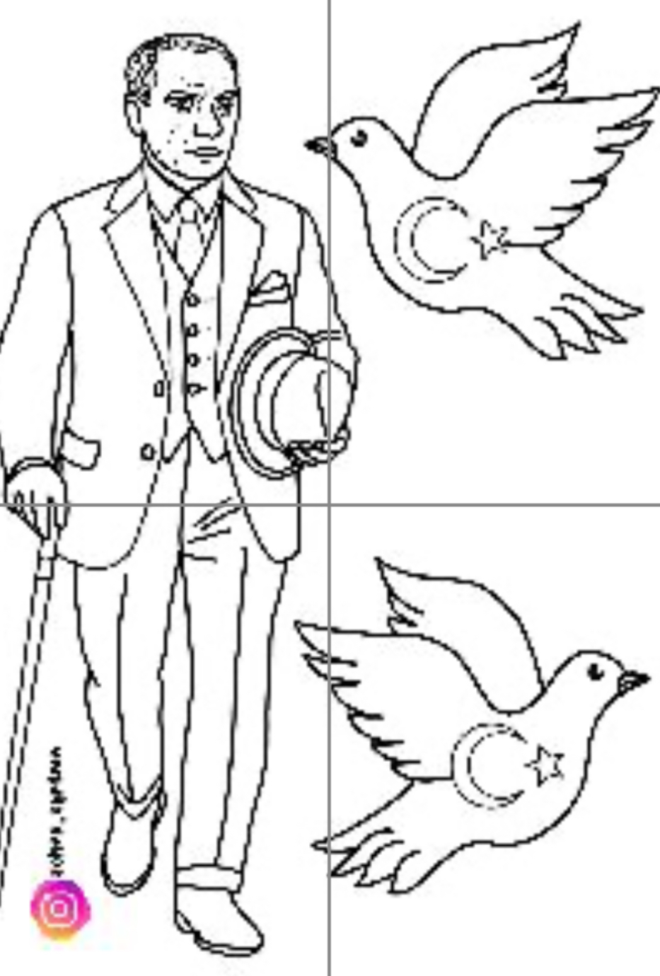 4 A4 Atatürk Görseli RENKSİZ