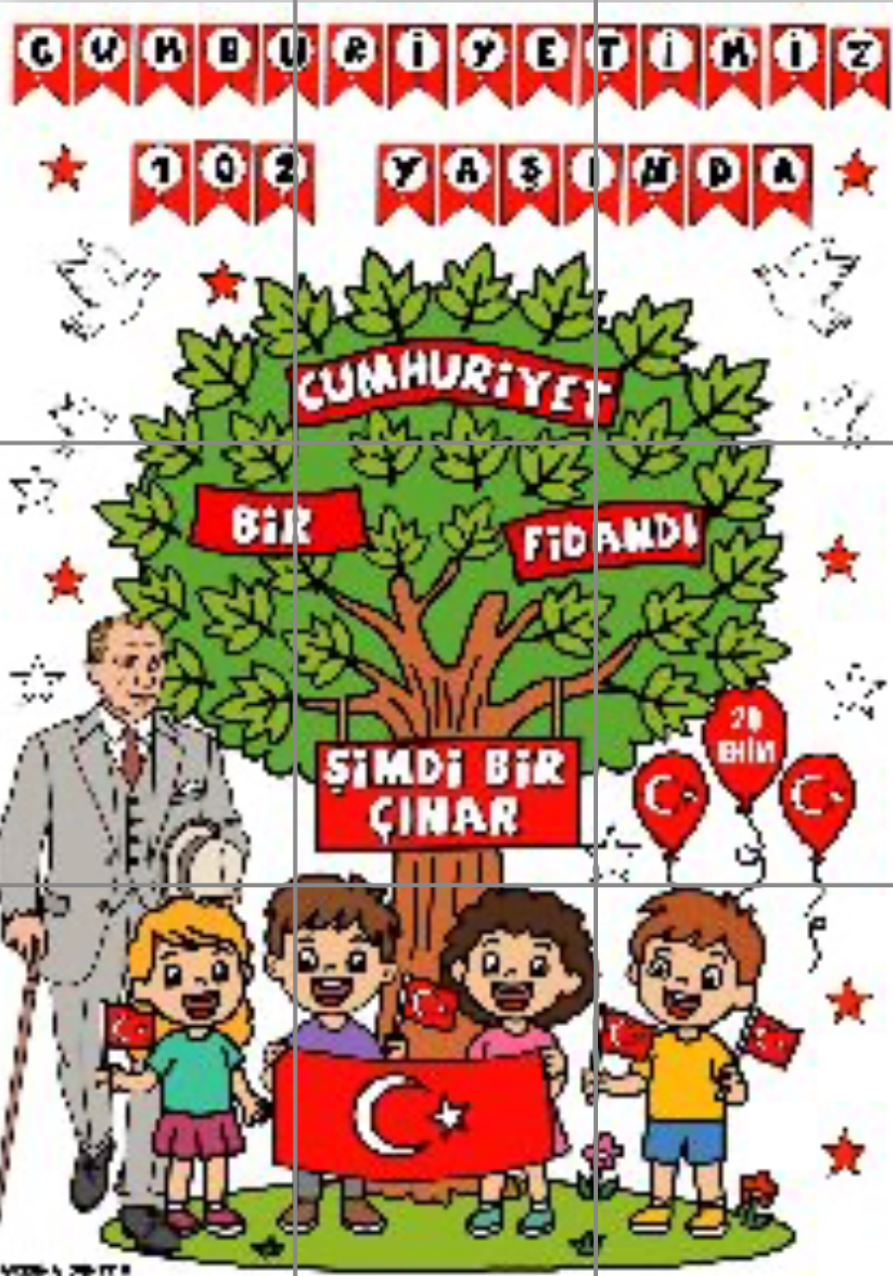 9 A4 Beyaz Arka Planlı Cumhuriyetimiz 102 Yaşında