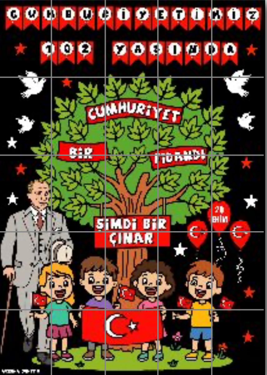 25 A4 Siyah Arka Planlı Cumhuriyetimiz 102 Yaşında