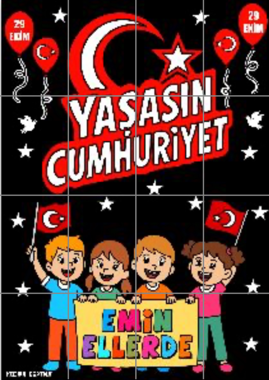 16A4 Siyah Arka Planlı Yaşasın Cumhuriyet Emin Ellerde