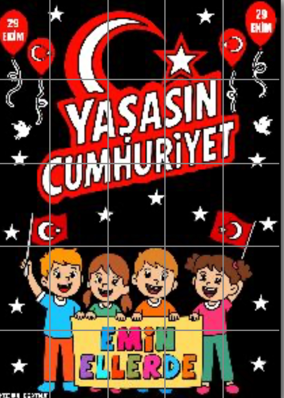 25A4 Siyah Arka Planlı Yaşasın Cumhuriyet Emin Ellerde