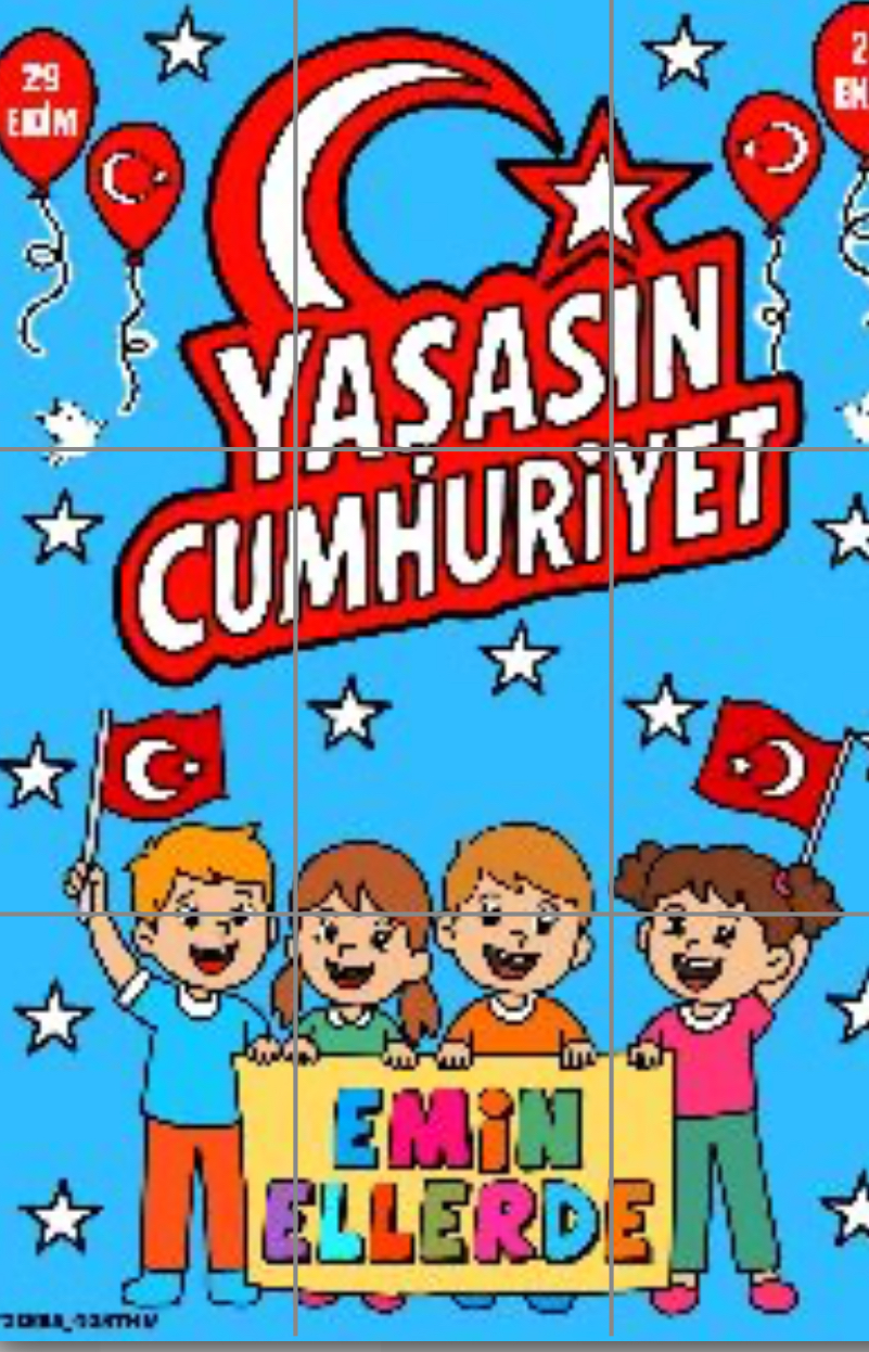 9A4 Mavi Arka Planlı Yaşasın Cumhuriyet Emin Ellerde