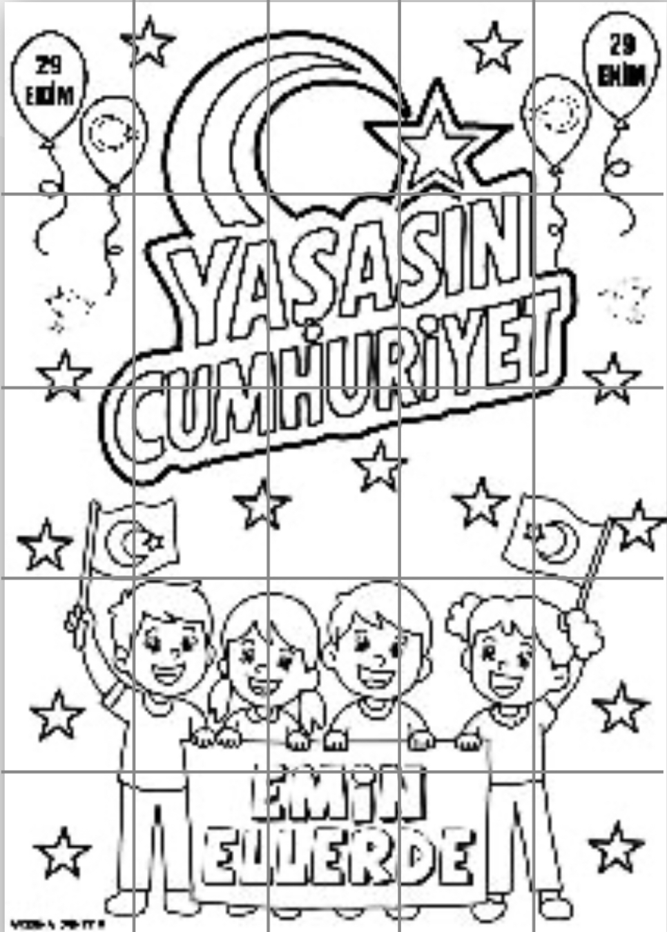 25A4 Grup Boyama Çalışması Yaşasın Cumhuriyet Emin Ellerde