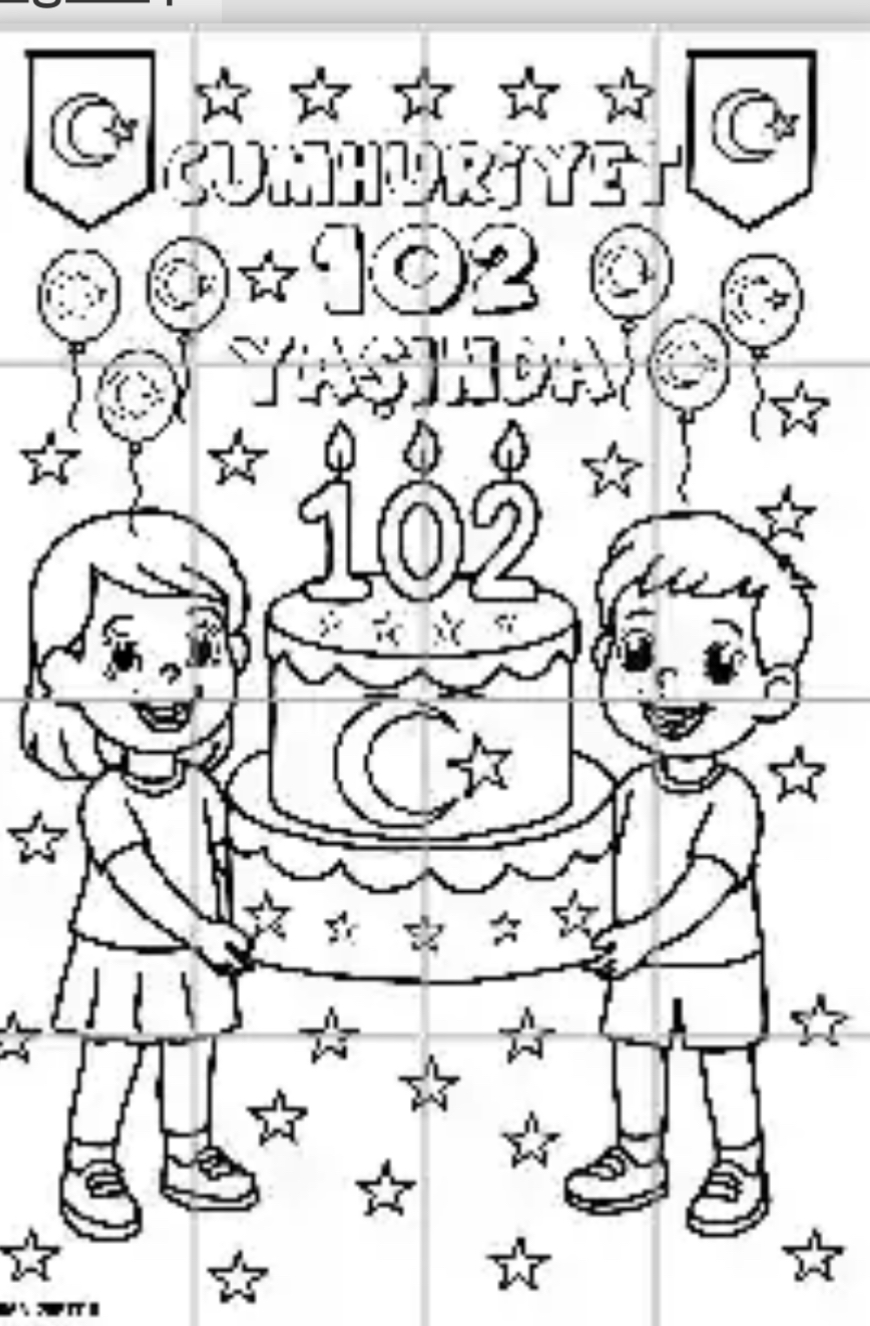 16A4 Grup Boyama Çalışması Cumhuriyet 102 Yaşında