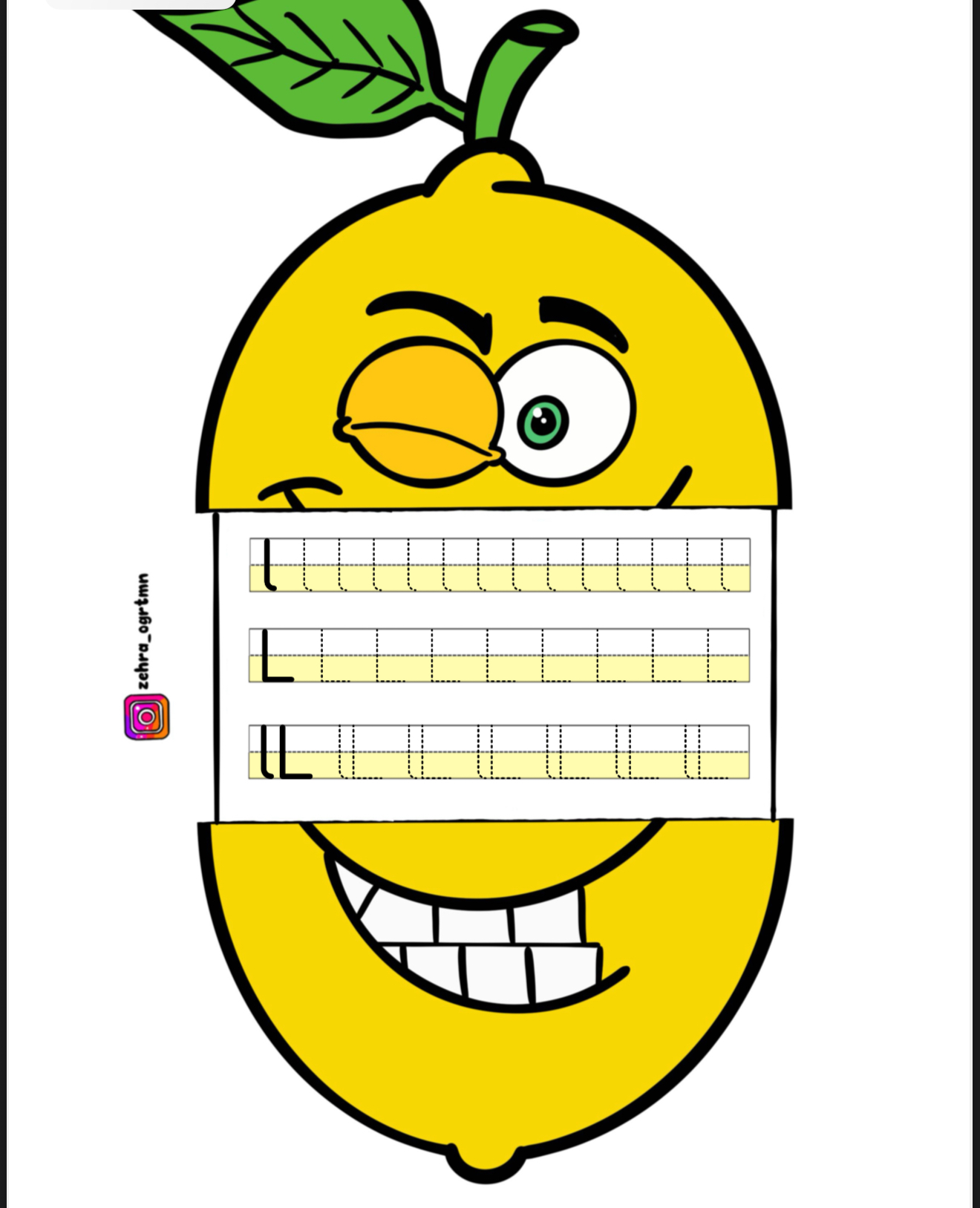 L Sesi Yazma Etkinliği Limonlu