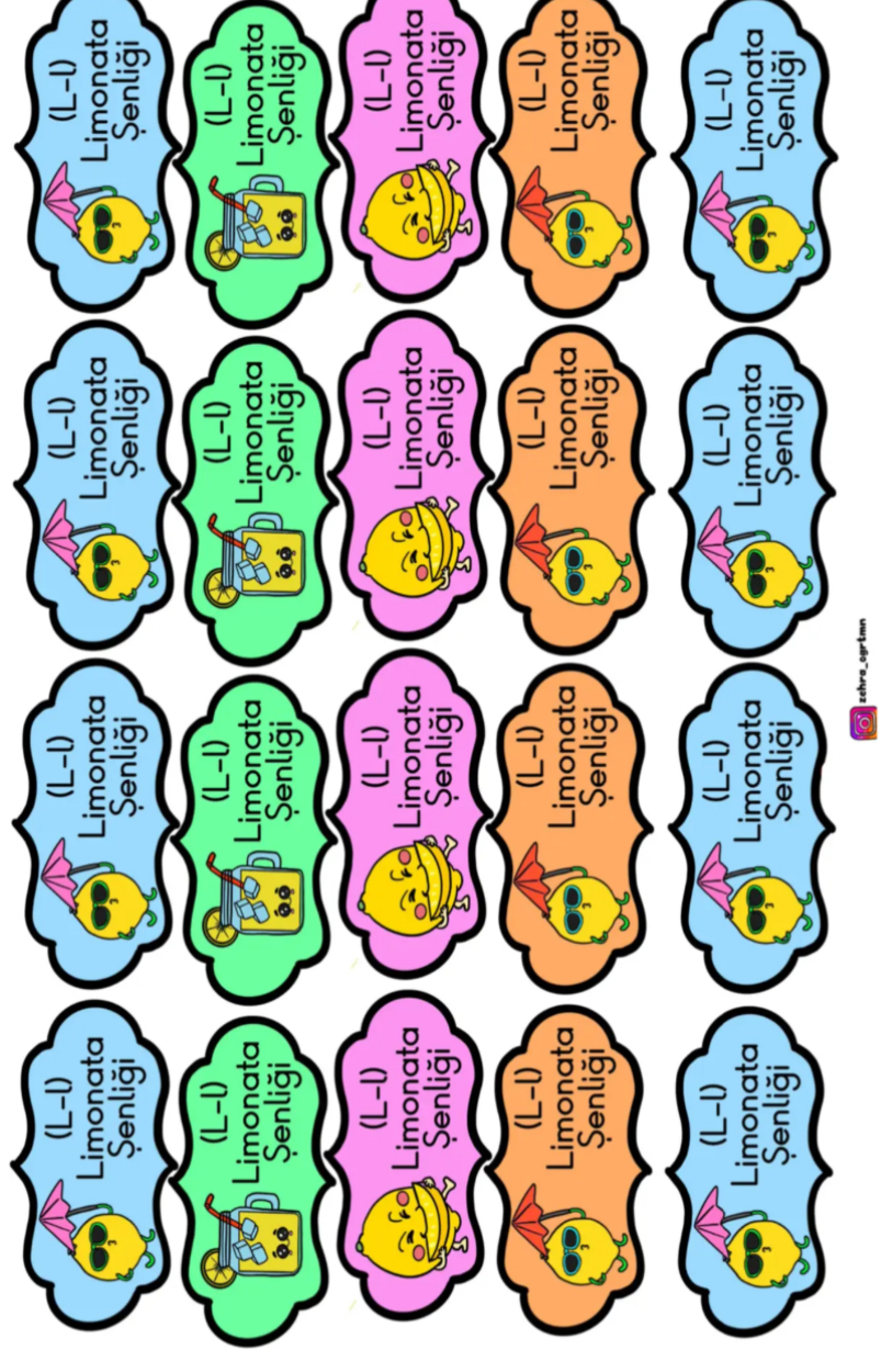 Limonata Bardak Etiketleri