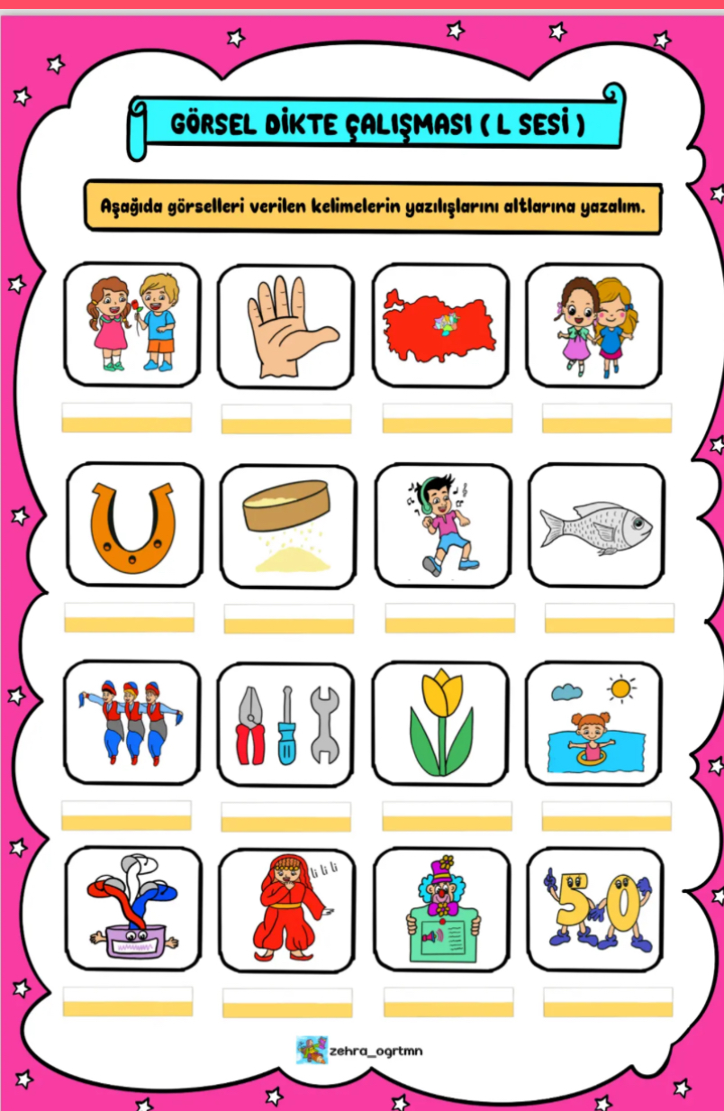 L Sesi Görsel Dikte Sınavı