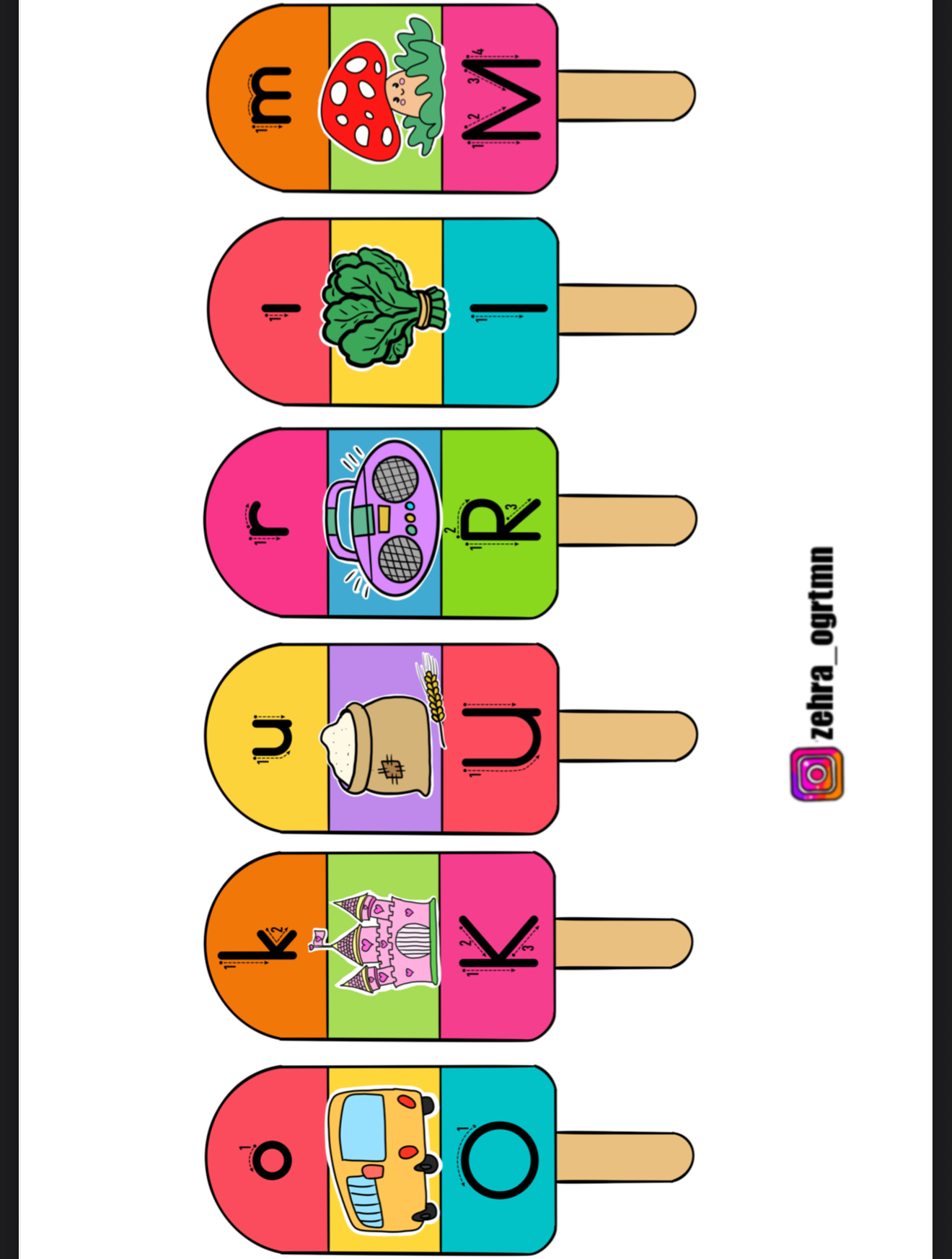 Okurım Dondurmalı Harfler