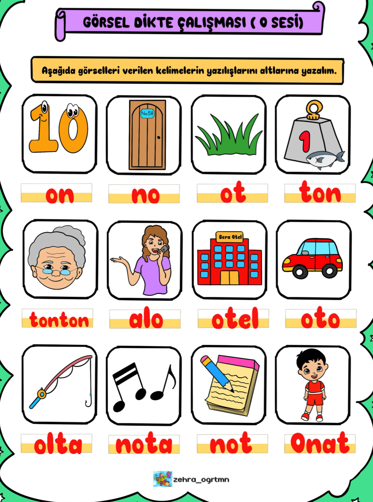 O Sesi Görsel Dikte Sınavı