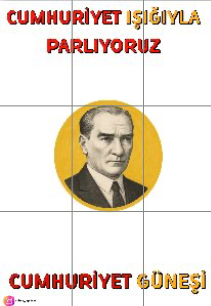9 A4 El Baskı Cumhuriyet Güneşi RENKLİ