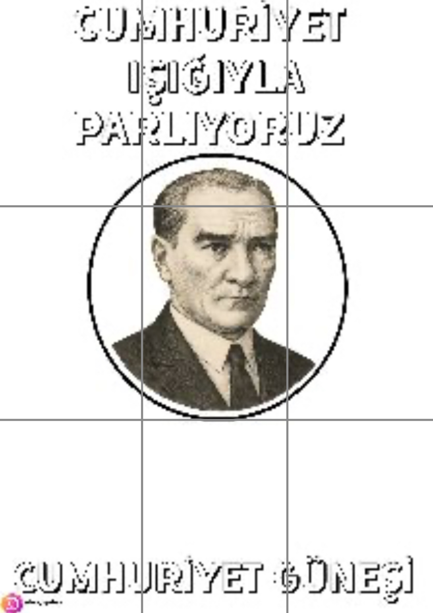 9 A4 Parmak Baskı Cumhuriyet Güneşi RENKSİZ