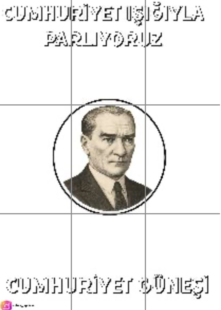 9 A4 El Baskı Cumhuriyet Güneşi RENKSİZ