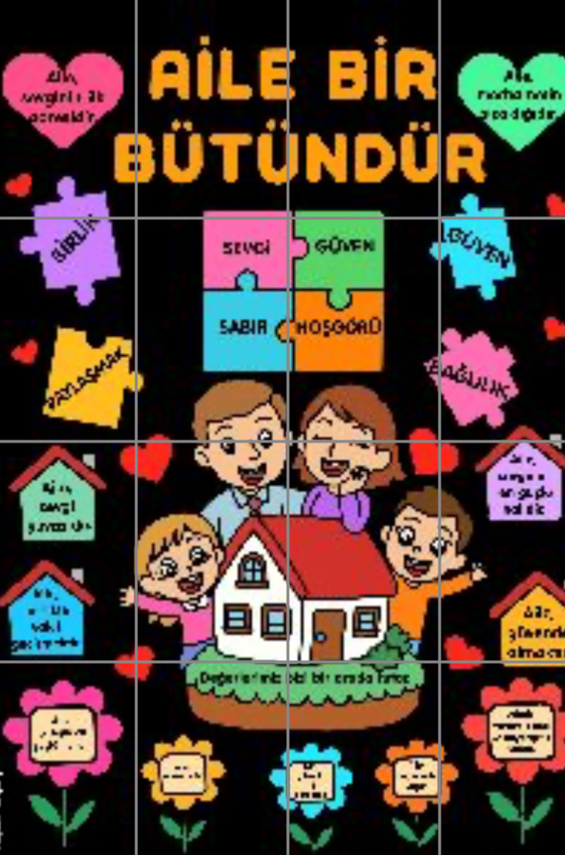 16 A4 Aile Bir Bütündür Panosu