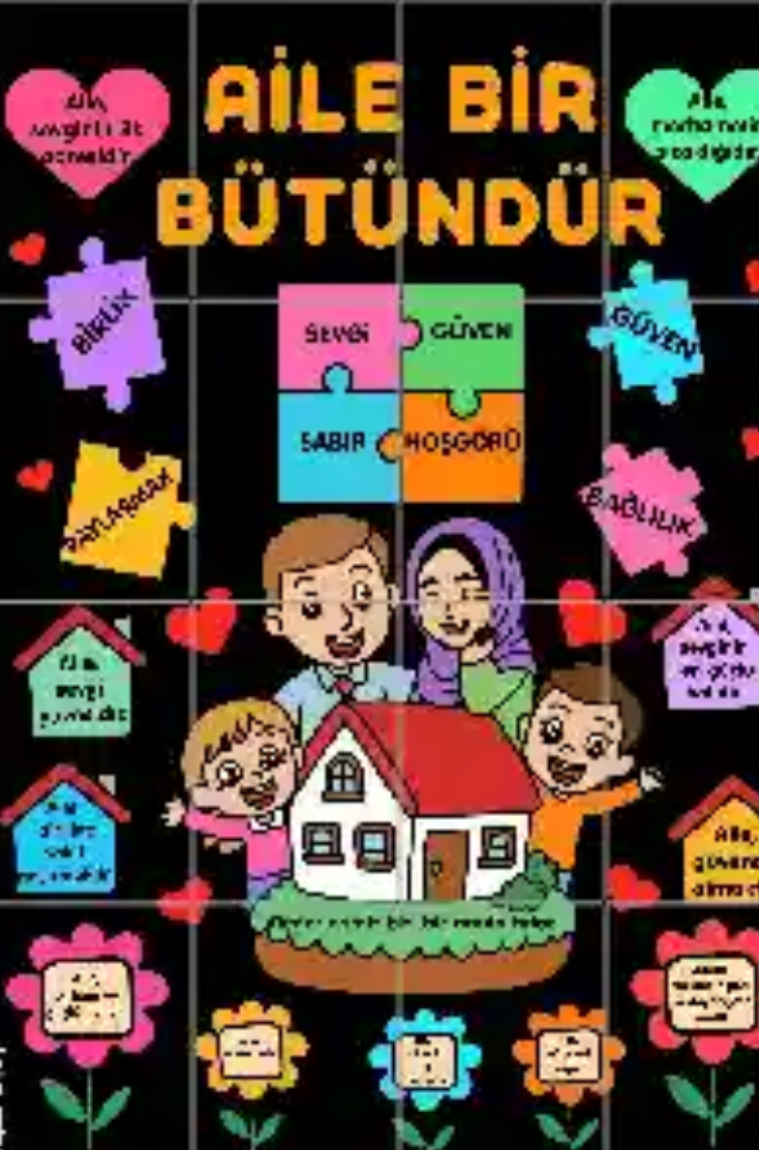 16 A4 Aile Bir Bütündür Panosu Tesettürlü