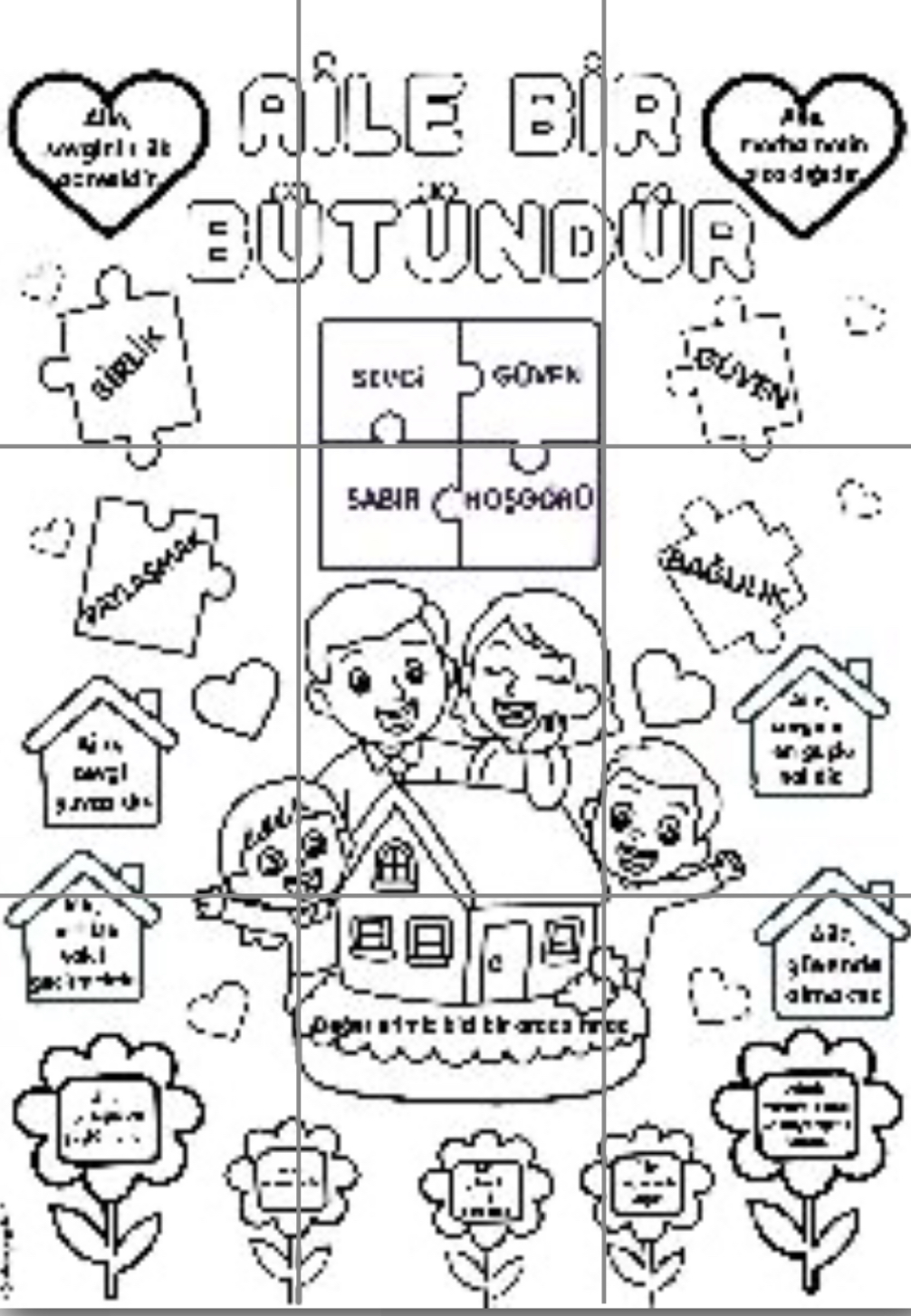 9 A4 Aile Bir Bütündür Boyama Çalışması 