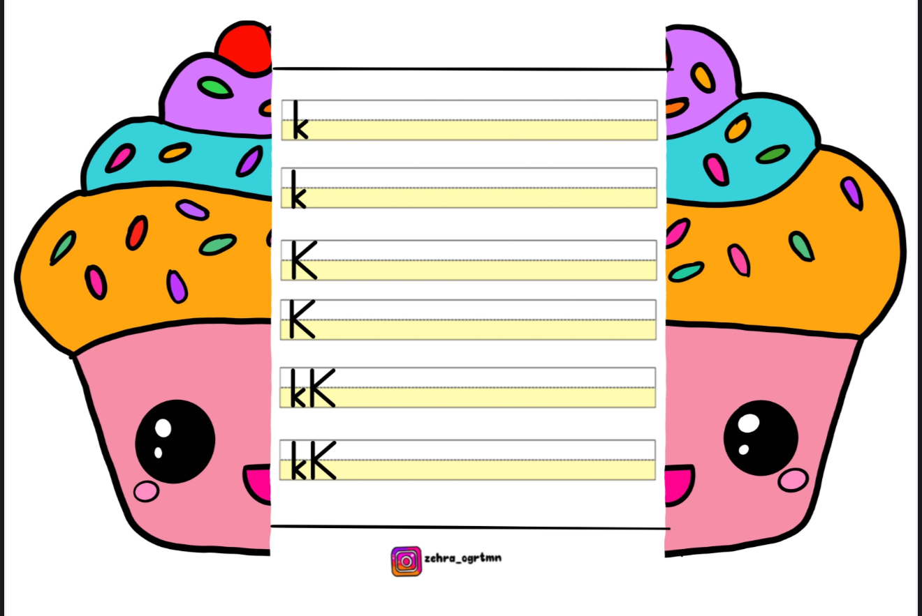 K Sesi Yazma Etkinliği Kek