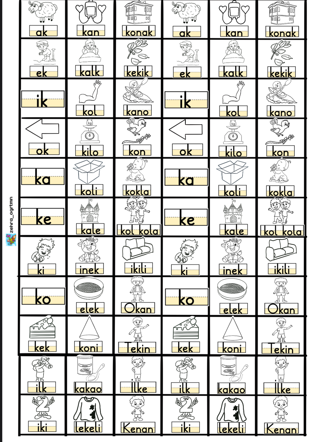 K Sesi Defter Dikte Görselleri RENKSİZ
