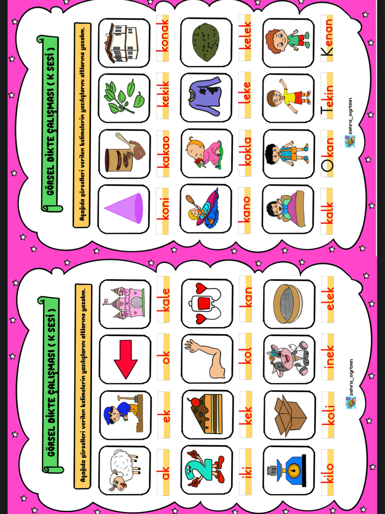 K Sesl Görsel Dikte Etkinliği